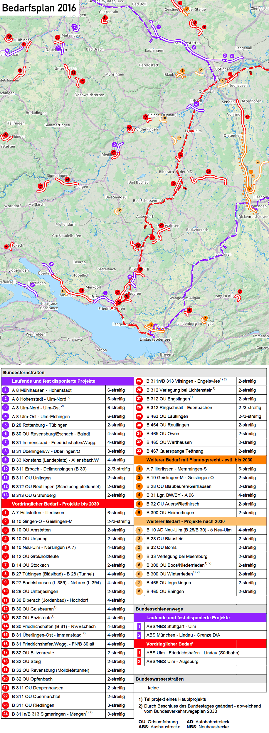 Bedarfsplan für die Bundesfernstraßen 2016 Bedarfsplan für die Bundesfernstraßen 2016